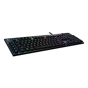 Logitech G915 LIGHTSPEED RGB Mechanische Gaming-Tastatur, Clicky GL-Tasten-Switch mit flachem ProfiI