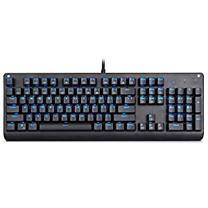 E-Element K-600 Mechanische Gaming-Tastatur, Blaue LED-Beleuchtung, USB, verkabelt mit blauen Schaltern, 104 Tasten…