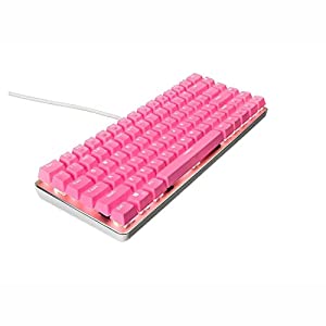 Deebling Mechanische Gaming-Tastatur, Blaue Tasten, RGB-beleuchtet, 82 Tasten, Pink