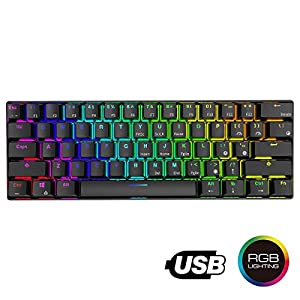 60% mechanische Tastatur, RGB-LED-Hintergrundbeleuchtung, kabelgebunden, Gaming-Tastatur, ergonomisch, für PC/Mac Gamer…
