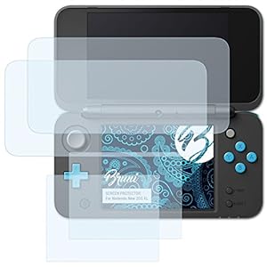 Bruni Schutzfolie kompatibel mit Nintendo New 2DS XL Folie, glasklare Displayschutzfolie (2er Set)